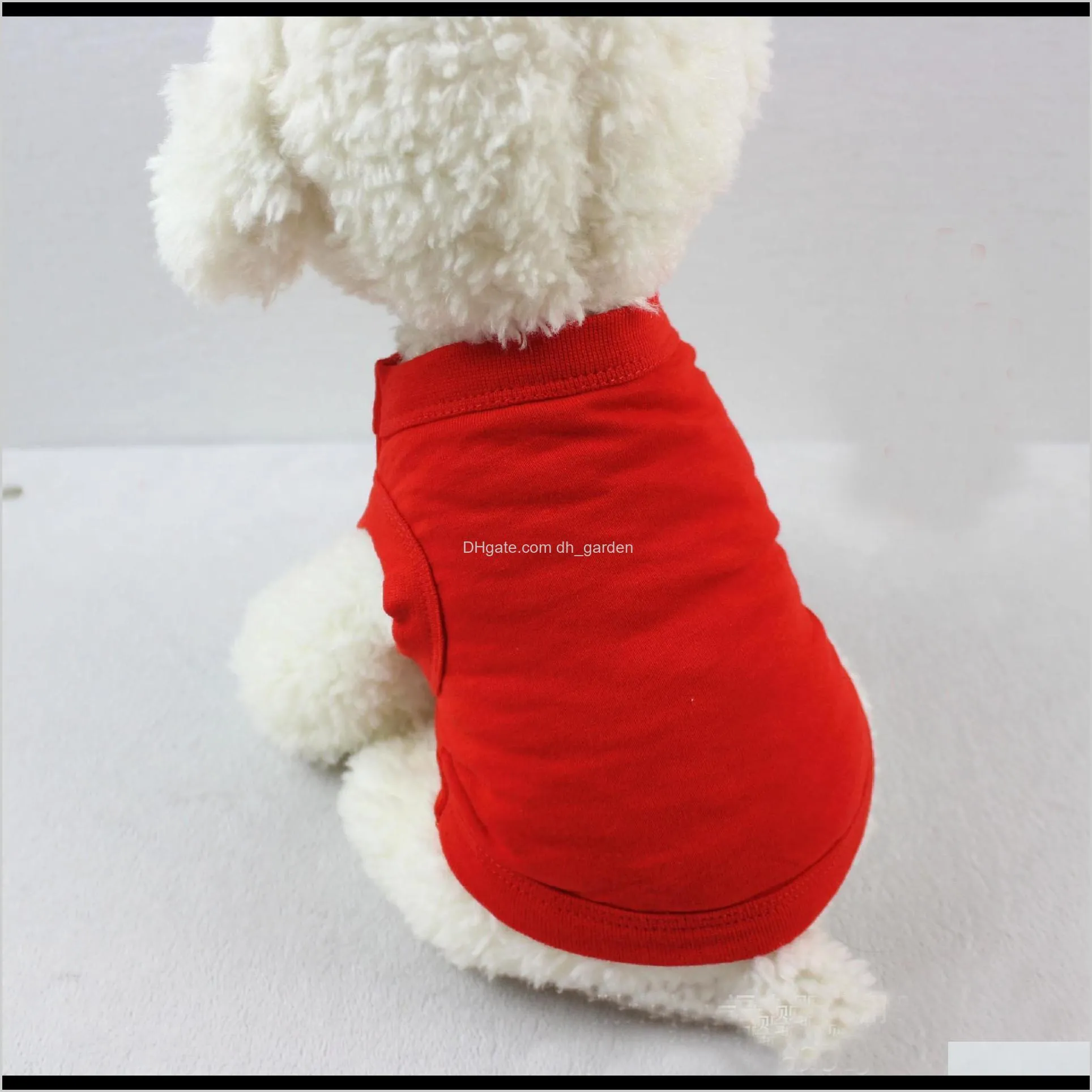 pet apparel multi colors 4 size pet summer solid t shirts dog clothes classic puppy small dog clothes cotton shirts clothes dh0284 t03