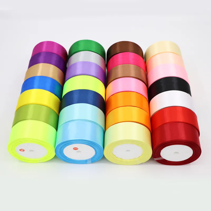 36 Kolor 25mm 25yard / Roll Handwork Poliester Silk Satin Wstążki Bow Home Party Dekoracje DIY Boże Narodzenie Prezenty Zawijanie 986 V2