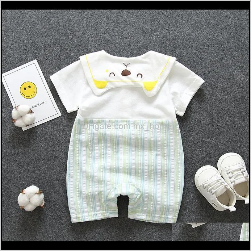 2021 new newborn summer breathable cotton girl clothes 1st birthday of thin baby overalls 9259