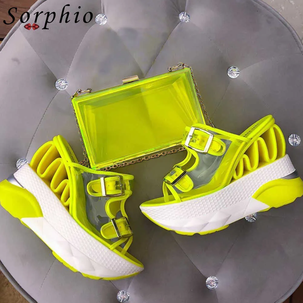 Sorphio 2020 nouveau INS Hot marque vague compensées sandales confortable été plate-forme sandales femmes 2020 talons hauts chaussures décontractées femme Y0608