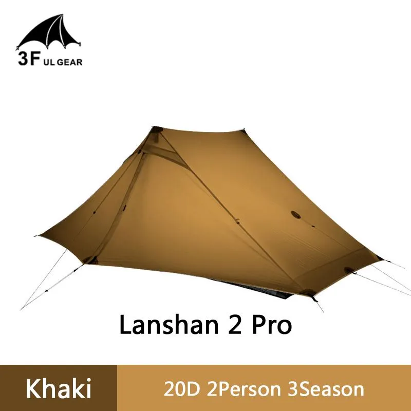 Gear Lanshan 2 Pro osoba 3-4 Sezon Outdoor Ultralight Namioty Camping Professional 20D Nylon obu stron Silikon i schroniska