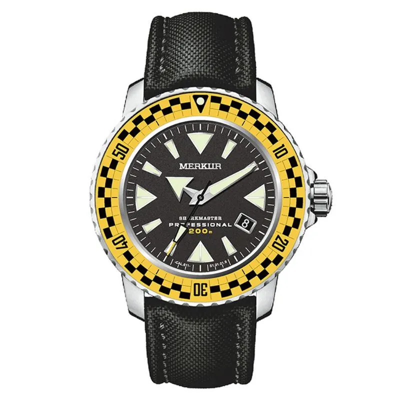 Wristwatches Merkur Mens Diver Zegarki Wojskowy Automatyczny Zegarek Sport Mechaniczny Wristwatch C3 Luminous 20Bar Wodoodporna Szafir Wezel NH36
