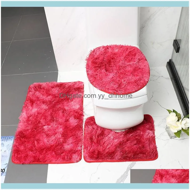 3Pcs Toilet Seat Cover Bathroom Carpet Tocador Accessories Mat Home Hotel Luxury Winter Fall Mould-Proof Pad Bathroom Decoration1