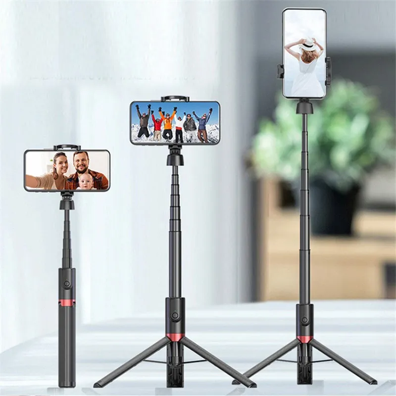 Monopods Selfie Stick Bluetooth-compatible Foldable Telescopic Tripod Aluminum Alloy Selfie Remote Mini Phone Holder