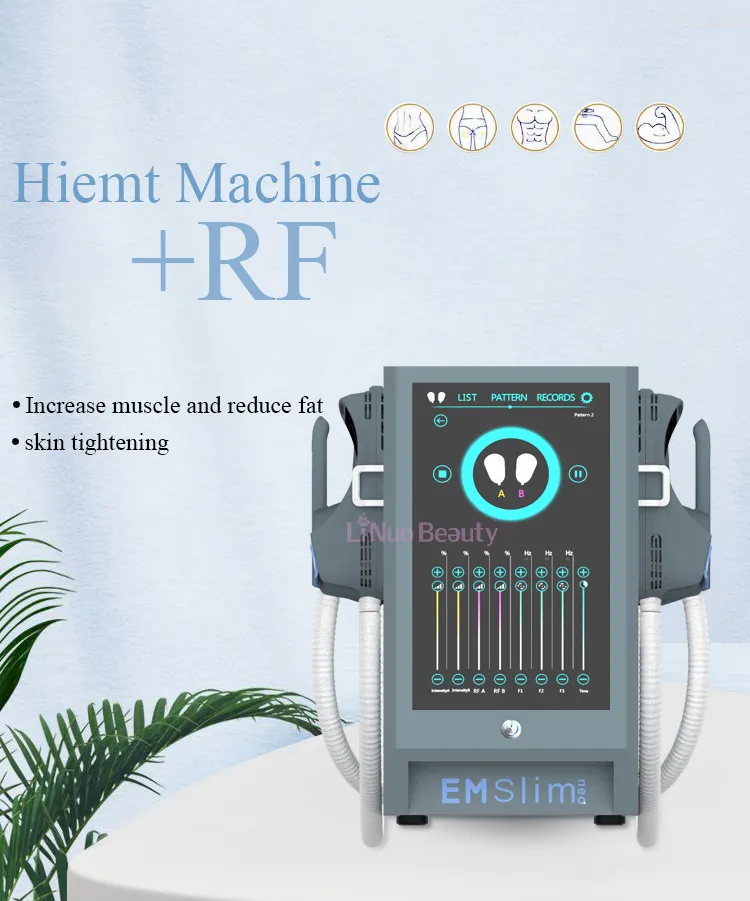Máquina portátil Hiemt Emslim emagrecimento Ems Modelo de Muscle Stimulator Muscle Fat Remoção RF Pele apertando o equipamento de beleza