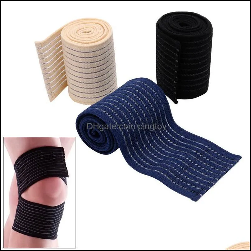 Powerlifting KneePads Protector Elastic Bandage Tape Leg Calf Knee Support Wraps Elbow & Pads