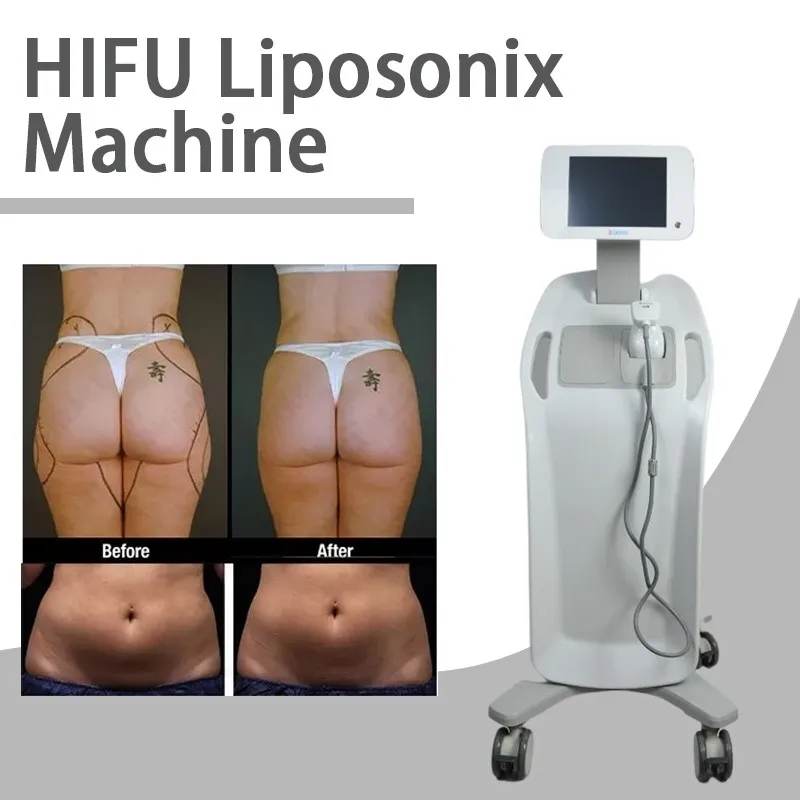 Nyaste annan skönhetsutrustning Liposonix Ultraljudslett HIFU Body Slimming Machine med standardpatroner 0,8 cm 1,3 cm skönhetssalong