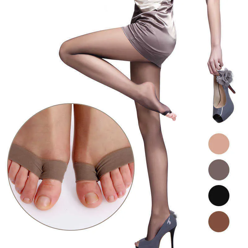 Sprzedaż 1 para lato wiosenny jedwabny cienkie pończochy mody kobiety sexy hosiery rajstopy oddychające ryby usta bez palec pończochy X0521