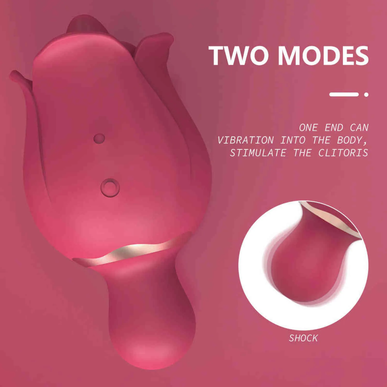 NXY Pump Toys Vibratore a forma di rosa per donne, lecca-lingua clitorideo, mini piccolo, con 7 modalità, 9 potenti vibrazioni orali_voghion.com