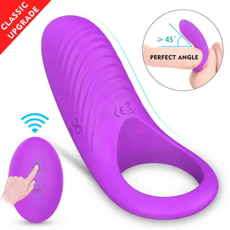 Nxy Sex Anal Toys Anneau de pénis vibrant en silicone médical sûr Télécommande 9 vitesses Vibromasseur d'érection longue durée pour hommes et couples 1206