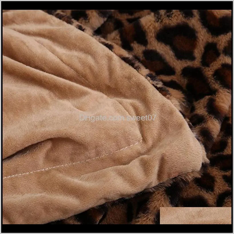 faux fur fleece throw blanket leopard printing polyestser minky fleece couch sofa home decor blanket twin