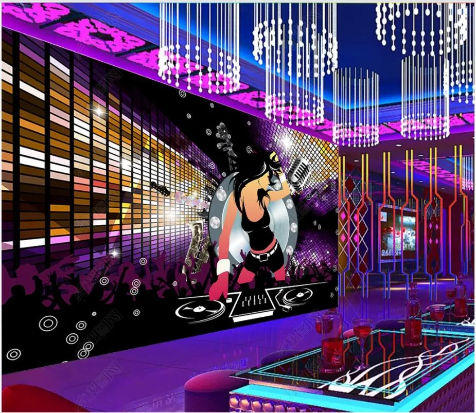 Papel de parede de foto personalizado para paredes 3d murais bonitos beleza sexy ktv Ballroom barra de fundo wall papers decoração