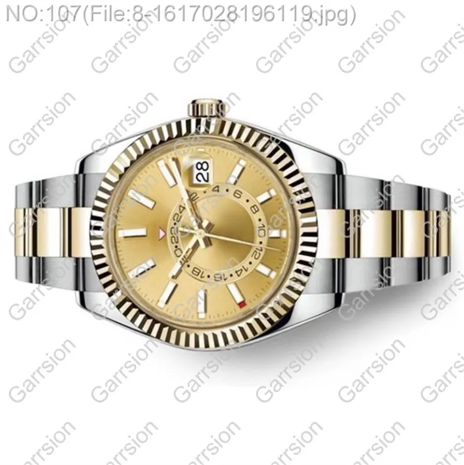 moda AAA Wysokiej jakości automatyczne zegarki mechaniczne niebo zegarki męskie zegarki ze stali nierdzewnej Złote zegarki Designer dla Man320J
