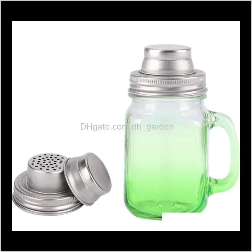 mason jar shaker lids stainless steel cover for regular mouth mason canning jars rust proof cocktail shaker dry rub cocktail 70mm