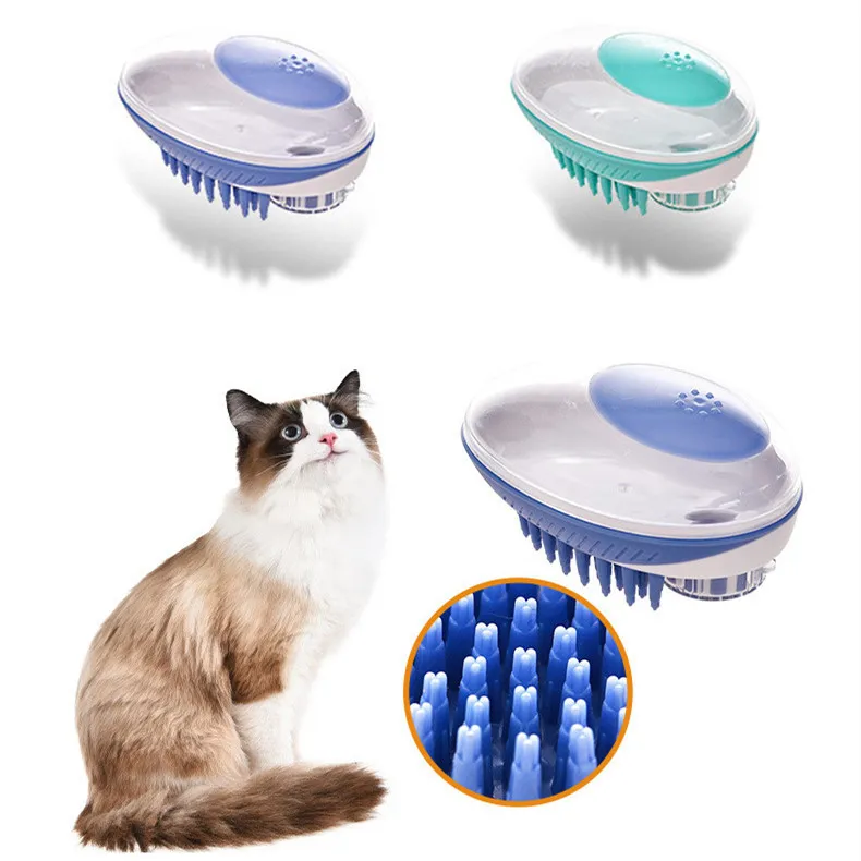 Cat Grooming bath brush for pet massage brushes removes loose hair comb shower scrubber 2 in 1shampoo dispenser pets tools WY1329