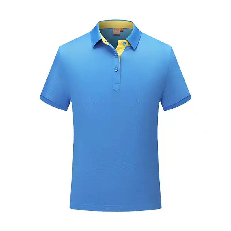 Kortärmad lapel polyester polo reklam skjortor skräddarsydda kulturskjorta t arbete kläder anpassad grupp man sport diy polos