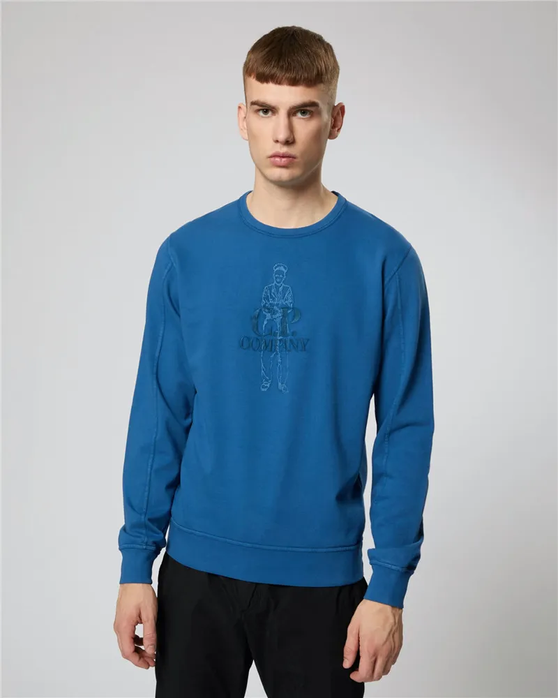 Butik İsviçek Erkekler Günlük Modaya Modaya Gizli Kişilik Yuvarlak Boyun Külot Yıkama İşlemeli Sweater