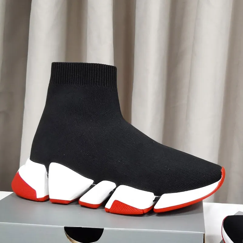 2021 Luxury Designer Nude Women Shoes Top Quality Speed 2.0 Men Sneakers With Original Box Casual Comfortable Breathable Classic Fashion Beautiful Runner Sock Flats