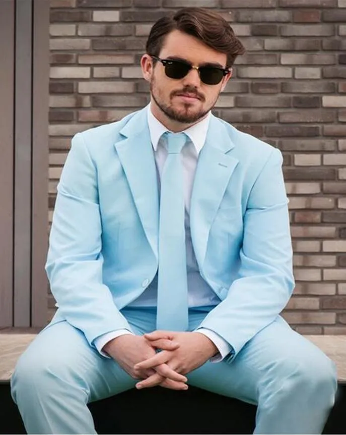 MenS Suits Blazers Mens 2022 Light Blue Men Tuxedo For Wedding Business  Peaked Lapel Costume Homme Party Veste Mariage D Dhchb From Yjybag, $72.6 |  DHgate.Com