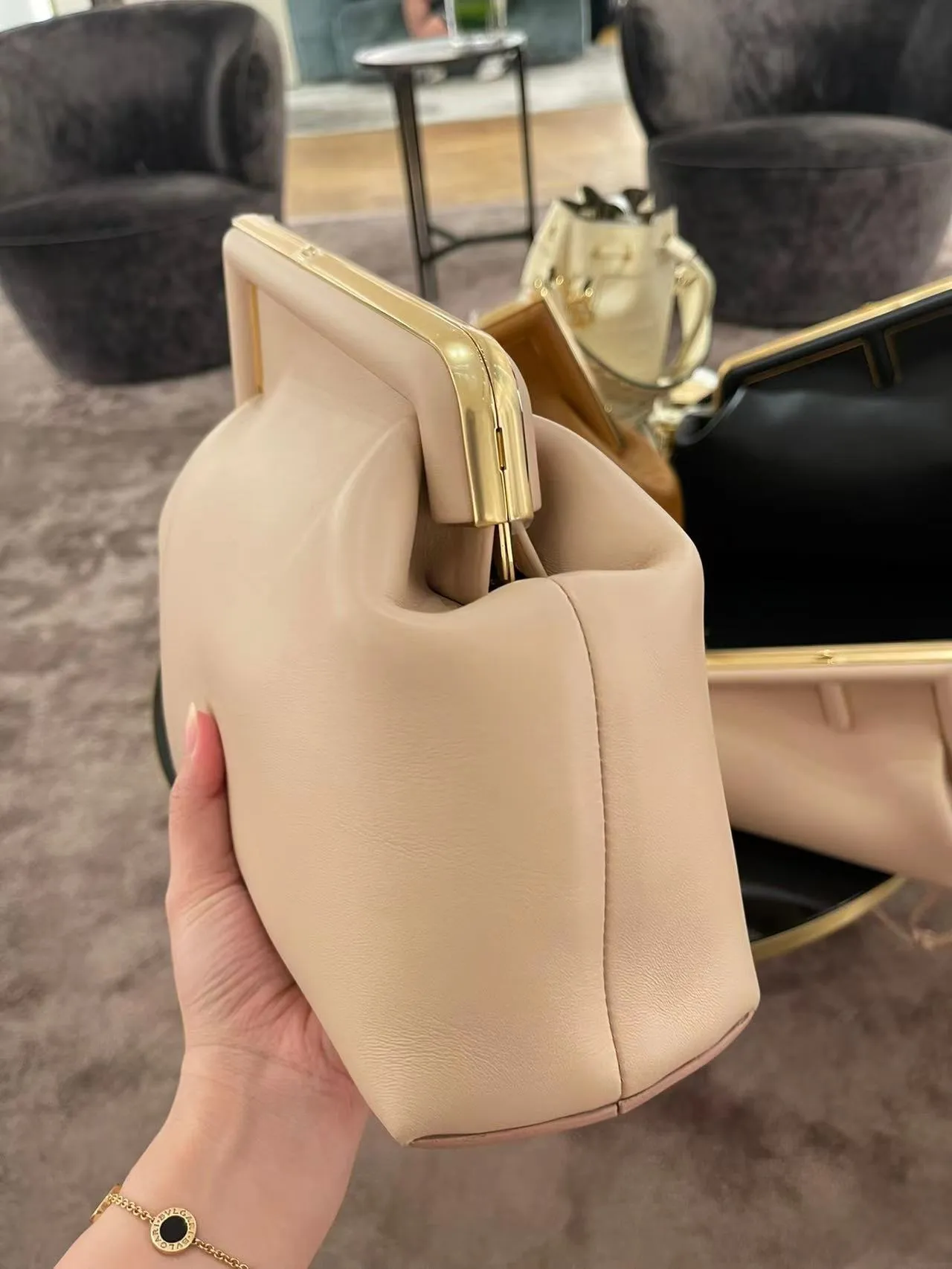 Handbag Women Clutch Bags Crossbody Shoulder Purse High Quality First Series Metal Wrapped Dinner Bag Genuine Leather Plain fashion Lady Wallet 2021