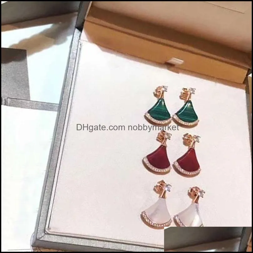 Original Brand Jewelry Fashion Enamel Earrings Golden Luxury Skirt Earrings, Suitable For Girlfriend Birthday Gifts 210619