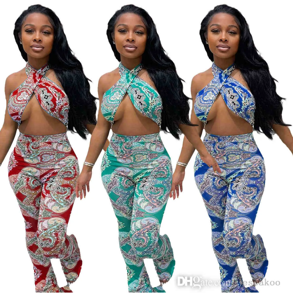 Women Tracksuits Two Piece Pants Sets Summer Clothing Printed Shorts + T-shirt Short Sleeve Crop Top Sexy Suits S-XXL