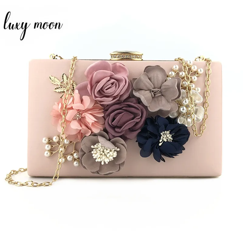 Flower Clutch Bag Handmade Wedding Bridal Clutch Purse Luxury Handbags Women Bags Designer PU Leather Shoulder Bag ZD1357