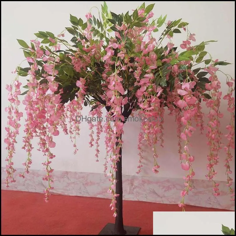Artificial Cherry TreeSimulation Plant Fake Flower Tree Living Room El Wedding Decoration Home Furnishing Decorative Flowers & Wreaths