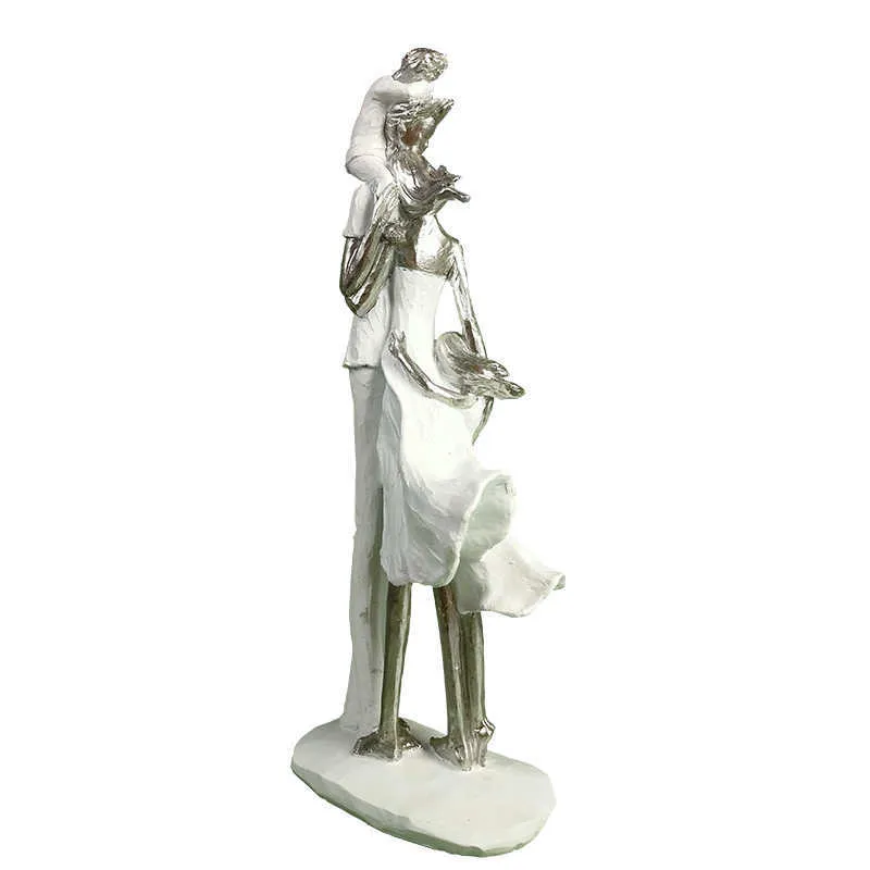 Figurines statue sculpture Maison salon décor à la maison décoratif Famille heureuse de quatre Simplicité moderne Ornements décoratifs