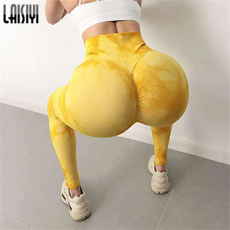 Seamless Push Up Pants Women Gym Sexy High Waisted Sport Leggings Tummy Control Leggings Running Jogging Sports Pants 210928