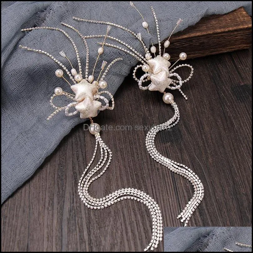 Hair Clips & Barrettes White Stars Tassel Hairpin Chinese Style Side Clip Styling Piece For Women Travel Pography BN