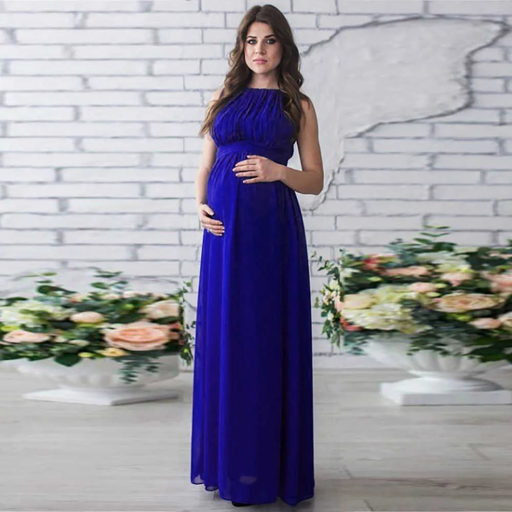 Maternity Gown Chiffon Maxi Dress Baby Shower Women Clothes Photography Pregnancy Dress For Photo Shoot Pink Pregnant Dress New Q0713