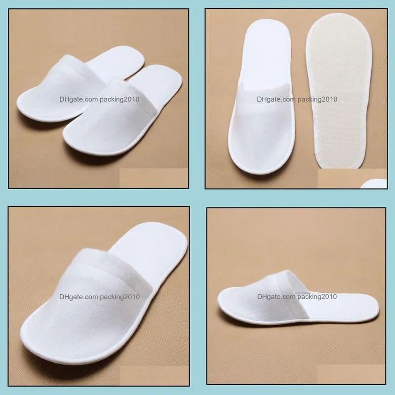 Cheapest nice quality soft one-time slippers disposable shoe home white sandals hotel babouche travel shoes
