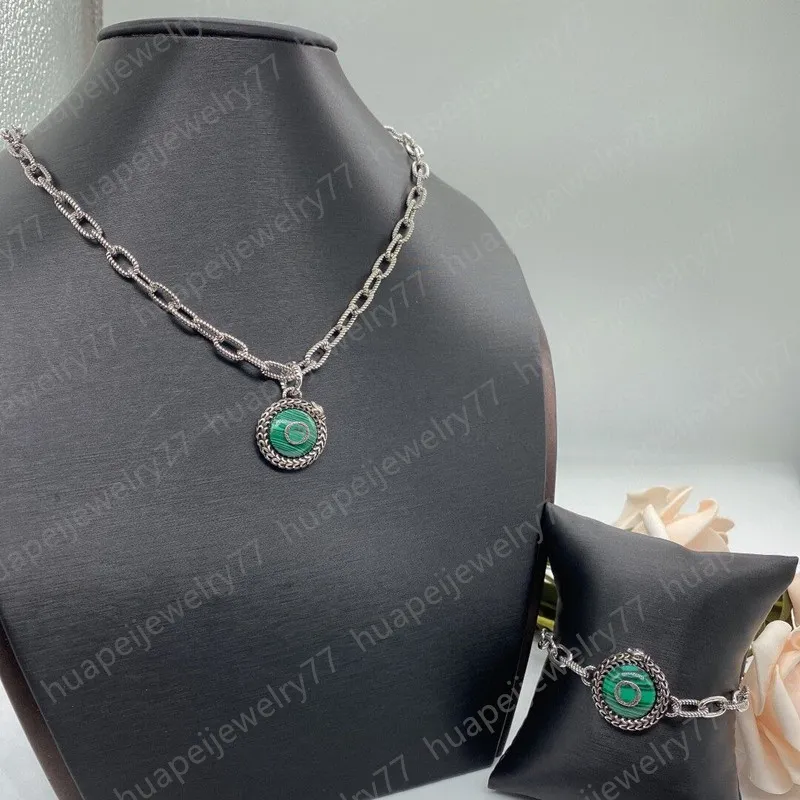 Классический ювелирный набор Мужчины Женщины дизайнеры Ожерелья из нержавеющей стали кулон ожерелье браслет двух букв люкс браслеты