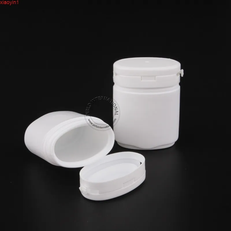 80 х 80 г белые пластиковые жевательные резинки пузырьковые бутылки с разрывой крышкой 80 мл Овальная форма PP Баночка для конфет / капсул / таблетки.