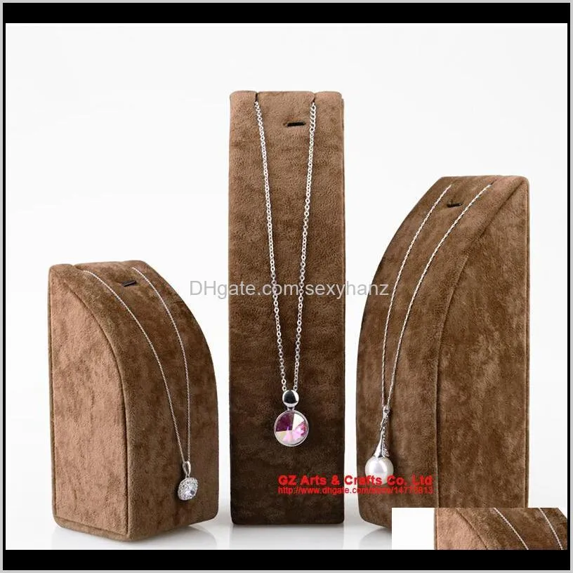  shipping black gray velvet pendant necklace chain display stand bracelet holder 3 pc/set jewelry packaging displays