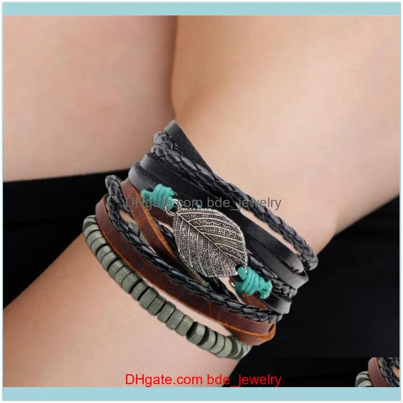 Charm Bracelets 3Pcs Durable Creative Hand Woven Bracelet Woman Wrist Chian Leather Simple For
