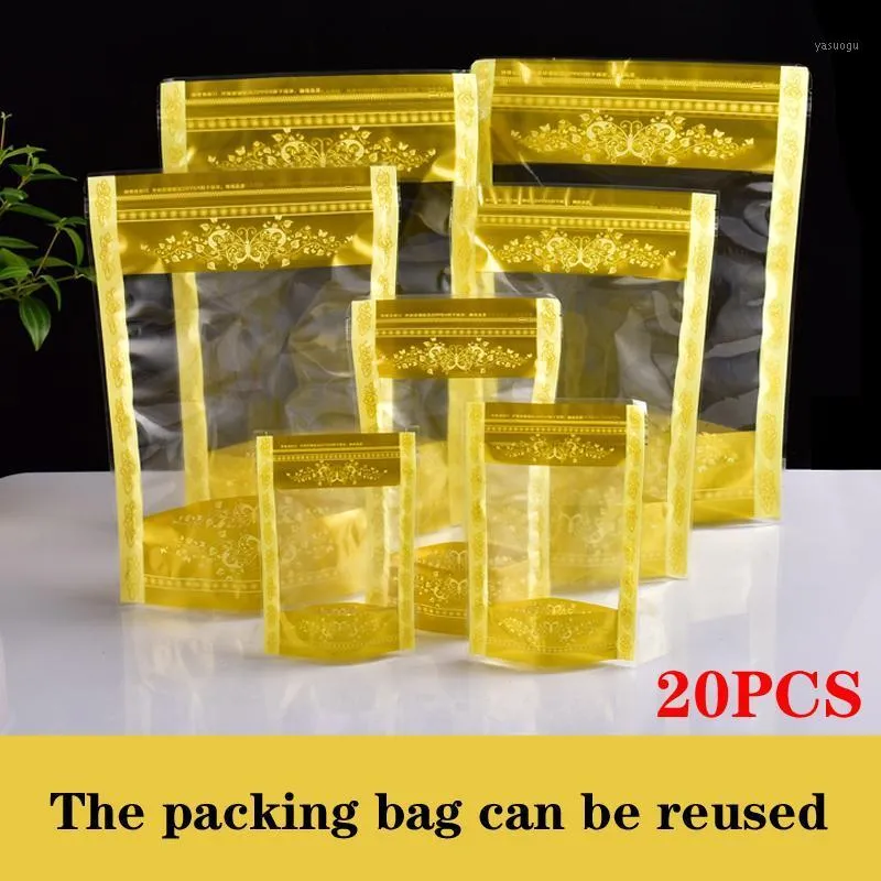 Storage Bags Packaging Bag Dry Fruit Candy Sealing Grade Self-sealing Snack Grocery Plastic 20PCS