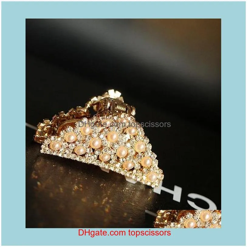 F286 `delicate aristocratic temperament Luxurious exquisite diamond pearl, scratching hairpin clip