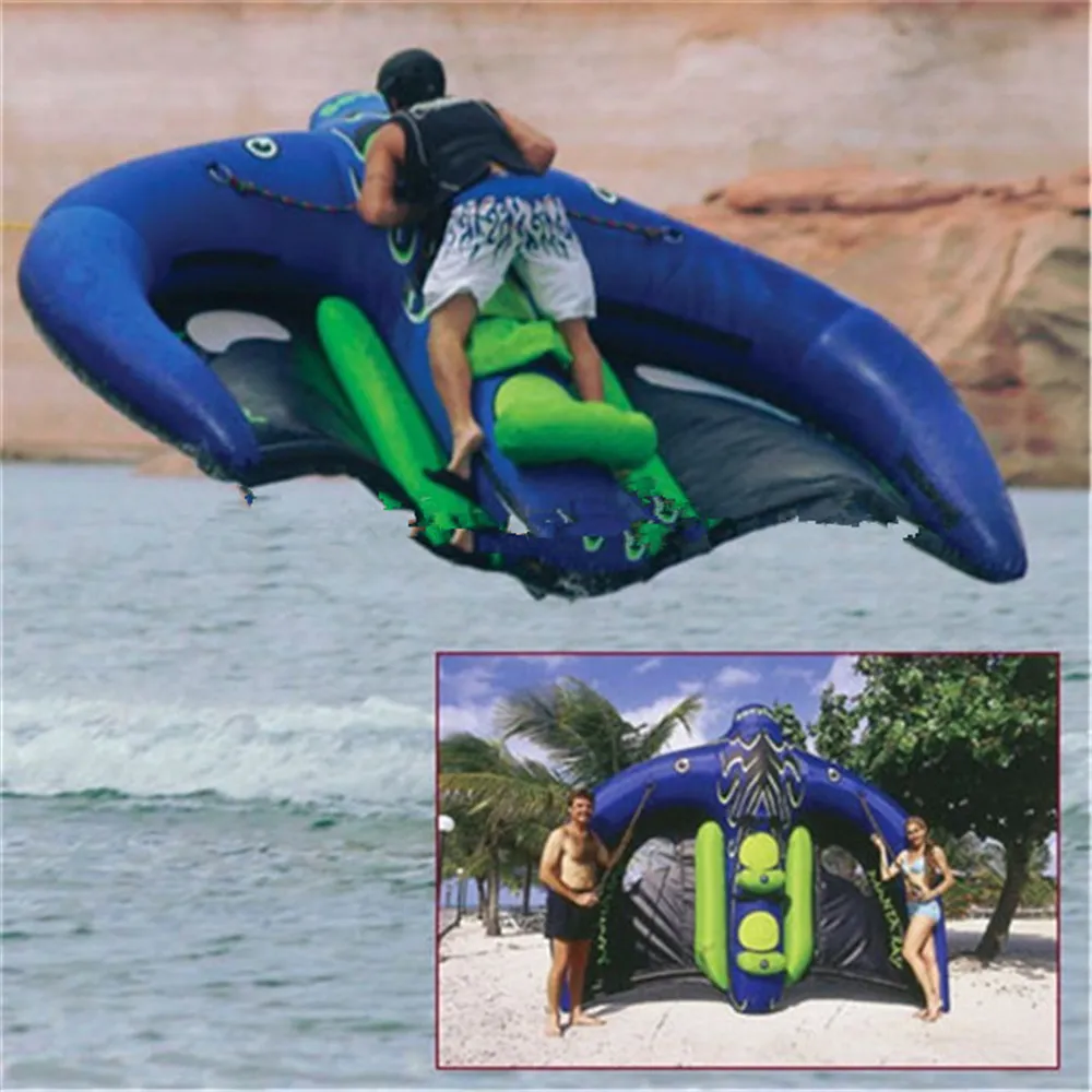 Andere sportartikelen 3x2,8 m opblaasbaar surfbord vlieg visvis vliegvis vliegende manta ray stringray Trawable Kite Tube Banana Boat voor Water Sport Game