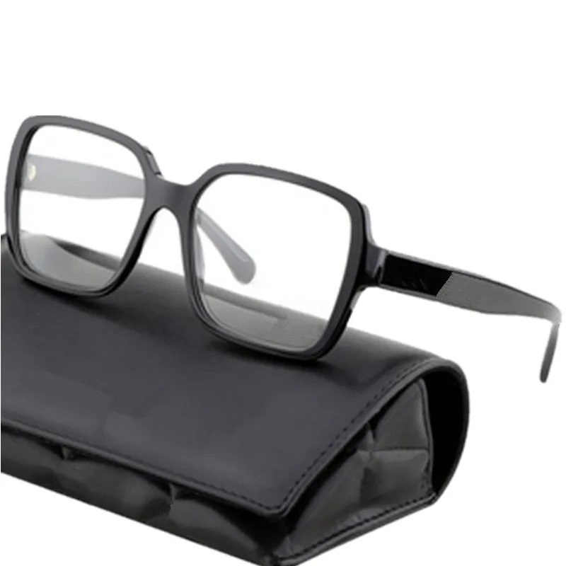 جودة Lux-Desi All-Match Celebs Frame المرأة Big-Square نظارات عادي لوح Fullrim Anti-Bluelight Plano 56-17-140 للصفة قصر النظر نظارات Fullet