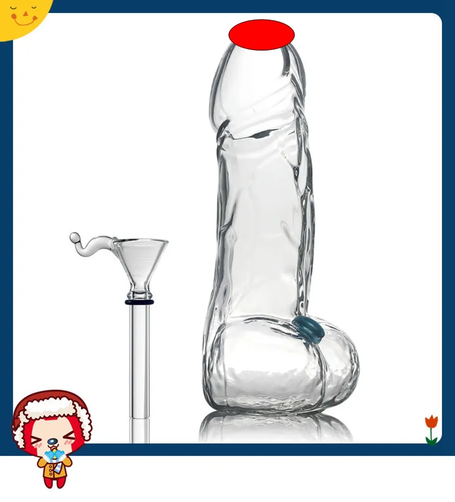 Transparent Columnar 20CM Penis Water Pipe