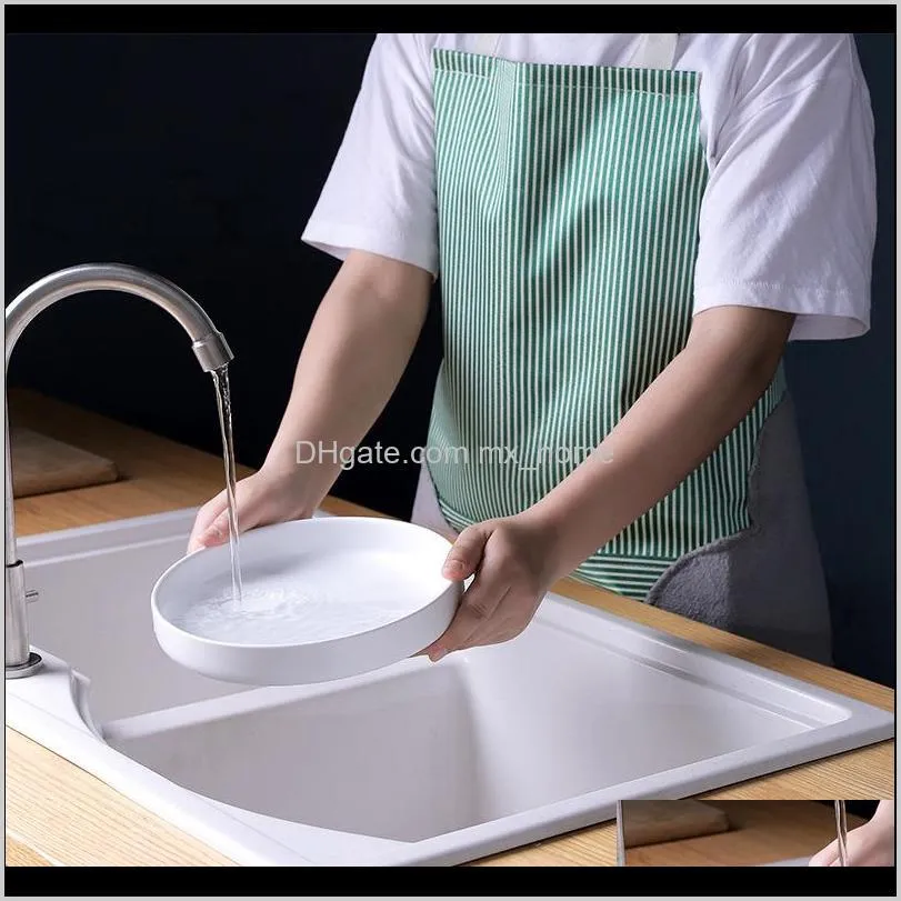 dust cover household hand-wiping waterproof apron women`s fashion cute waistband kitchen adults cooking oil-proof overalls men