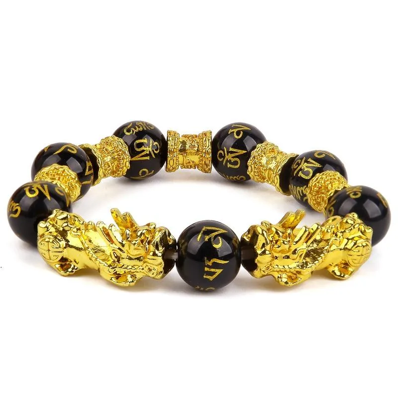 Pixiu Wächter-Armband bringt Glück, Reichtum, Perlen, Strang-Armbänder, chinesisches Fengshui-Armband, Unisex, glücklich, wohlhabend, Männer und Frauen, Perlen, Stränge