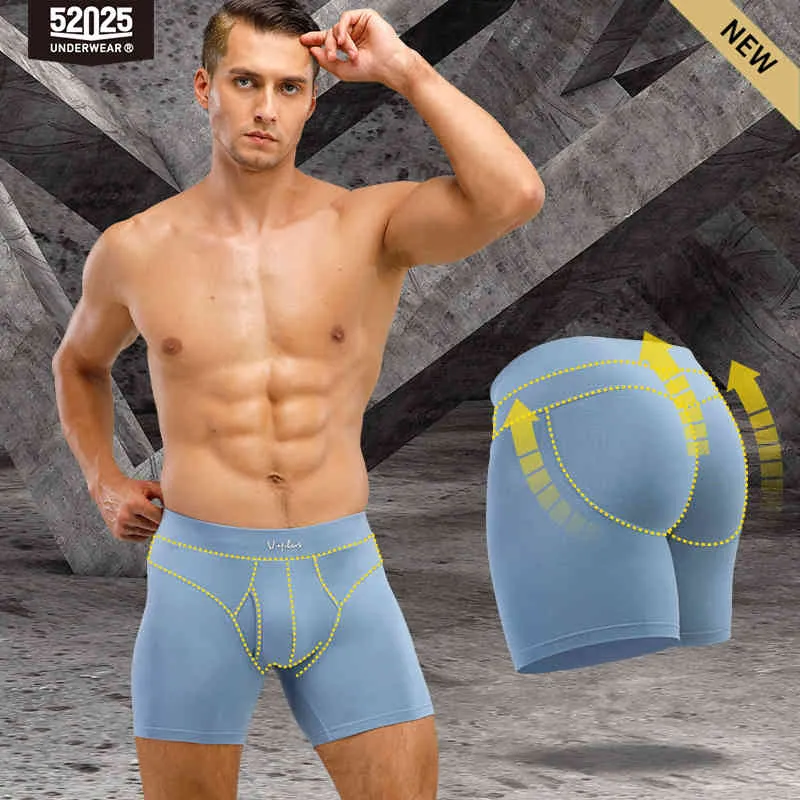 52025 Bomull Modal Mjukt Bekväm Push-Up 's Boxerbriefs Män Underkläder Sexiga Lång Boxers