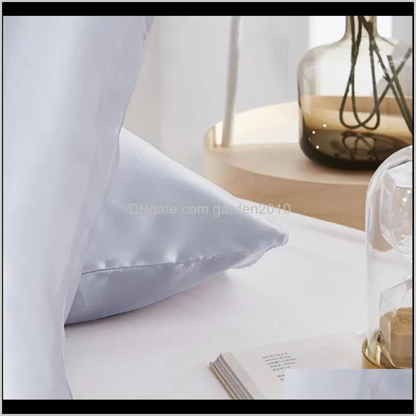 solid color soft pillowcase 2 colos satin pillow queen polyester cool standard silk multiple colors home decoration pillow case