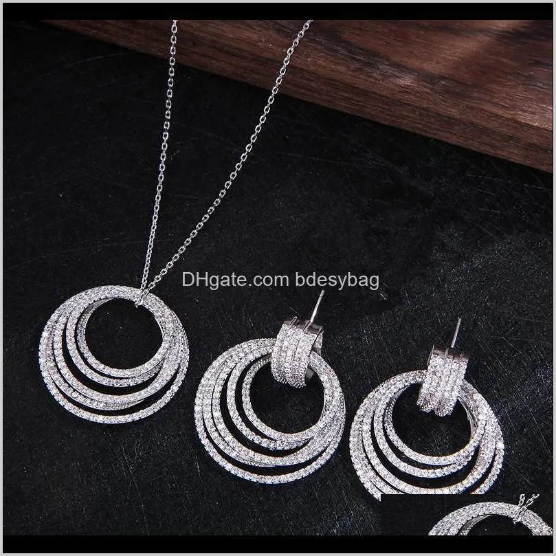 new designer luxury twist lines geometry cubic zirconengagement dubai naija bridal necklace earring jewelry set d1396