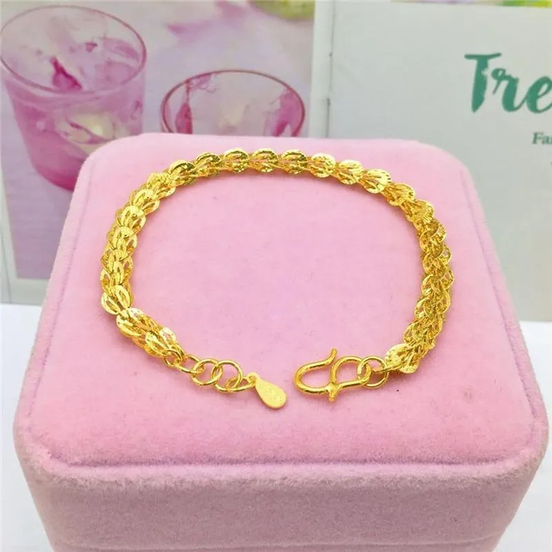 Link, Chain Gold Color Women's Bracelet Exquisite Phoenix For Women Wedding Anniversary Jewelry Not Fade Delicate Hand Oranment