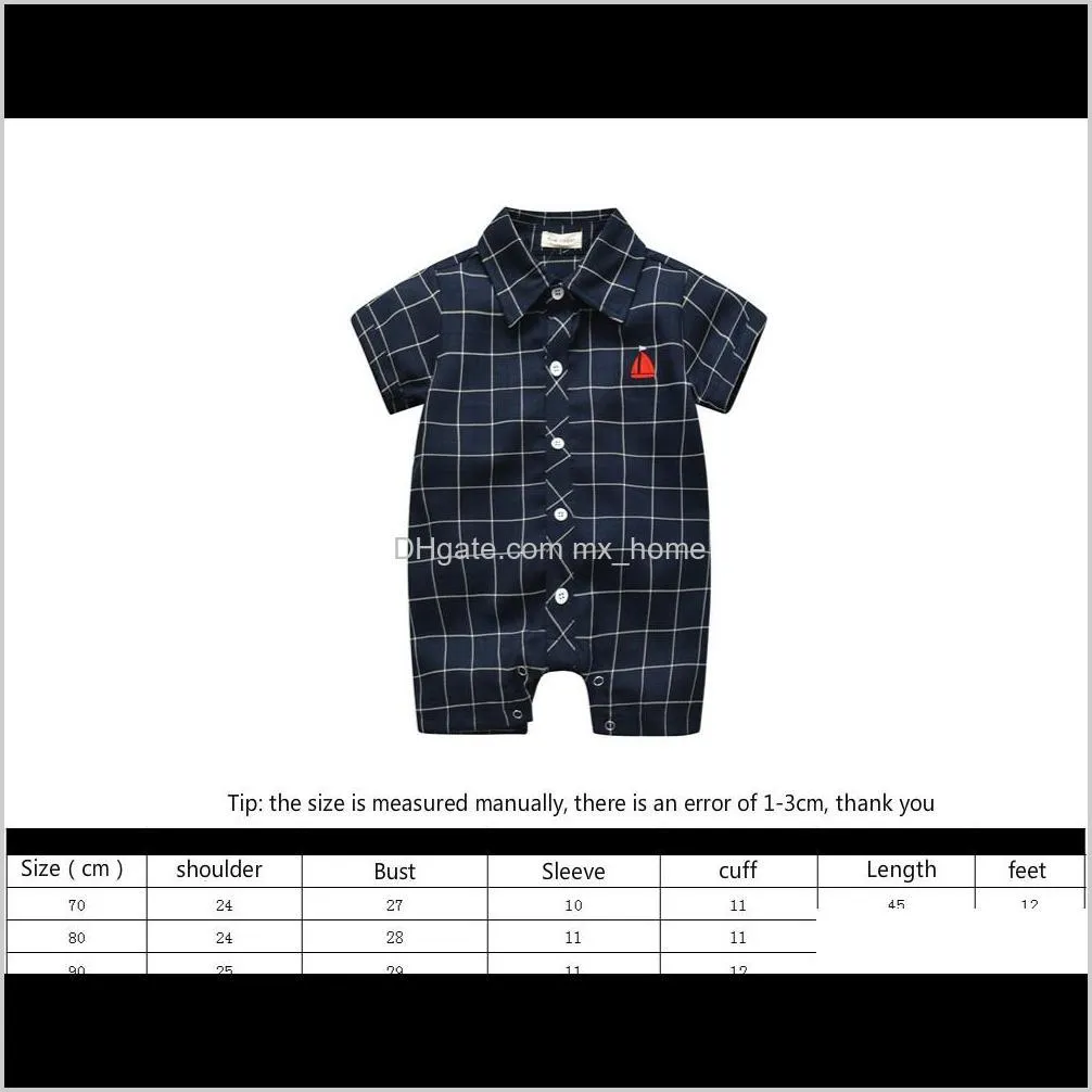 2020 new summer children`s clothing kid`s jumpsuits baby lapel cardigan cardigan rompers climbing suit