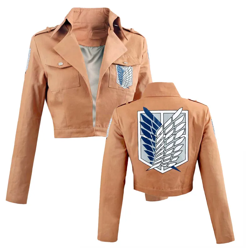 Attacco su Titan Costumi Cosplay Shingeki No Kyojin Cos Giacca giapponese Anime Brown Cappotto Donne Uomo Adulti